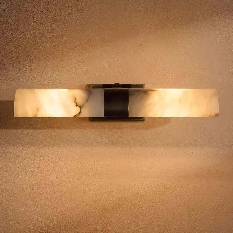 2026 Spanish Natural Marble Led Wall Light Copper Adjustable Sconce Simple Fashionable For Hotel Mirror Front Bedroom Study