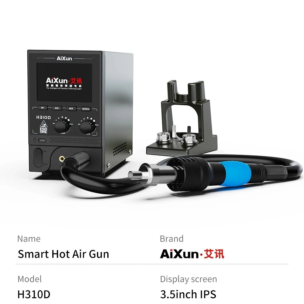 Aixun H310D BGA Rework Station Intelligente Heißluftpistole 1000 W Digitale Hochleistungs-Heizstation mit Schweißdüse für Telefon