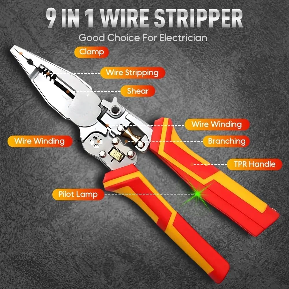 For Cutting Pulling Wires And Electricity Measurement Electric Wire Stripper Twister With Voltage Tester