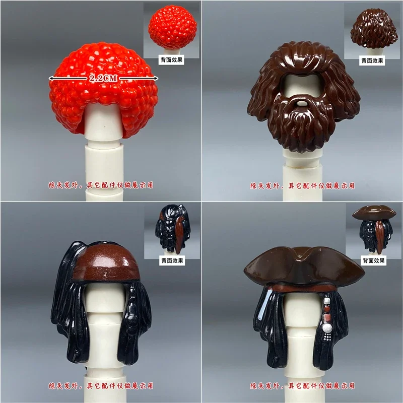 MOC City Figures Hair Building Blocks Character Head Parts Man Woman Girl Boy Head Brown Black Hairstyle DIY Bricks Kids Toys