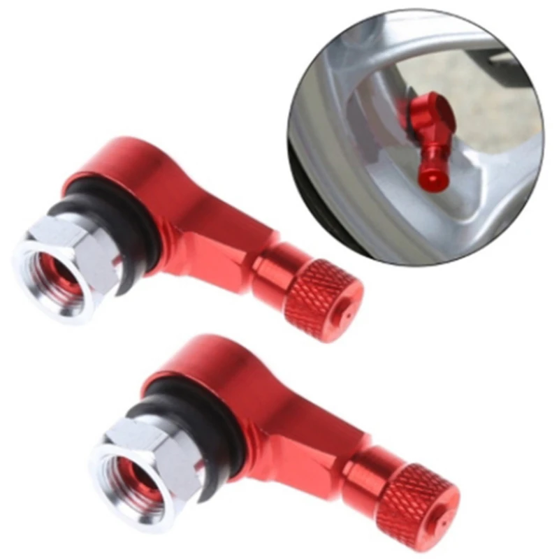 2pcs/set Universal Motorcycle Aluminum Alloy Wheel Tire Valve Stems Caps 90 Degree