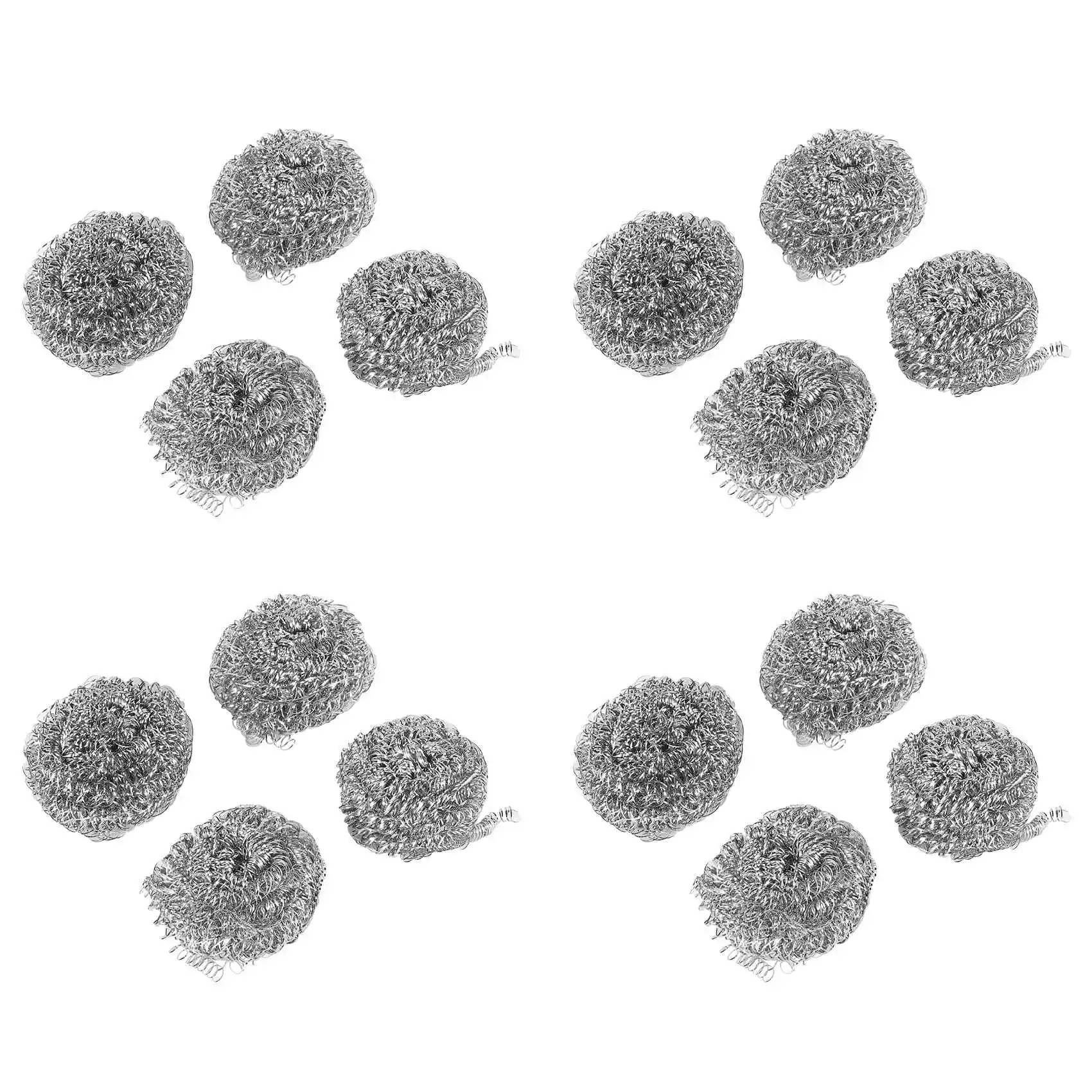 16 PCS Stainless Steel Sponges Scrubbers, Utensil Scrubber Scouring Pads Ball for Removing Rust Dirty Cookware Cleaner