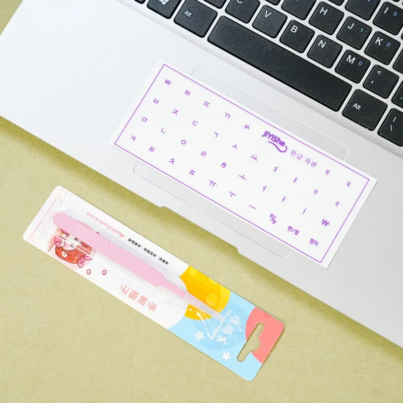 [Korean] Free Tweezers for Removing Film and Leaving Letters, Keyboard Stickers for Desktop and Laptop Computers, Single Sticker, Universal Type, Transparent Side-Engraved Sticker