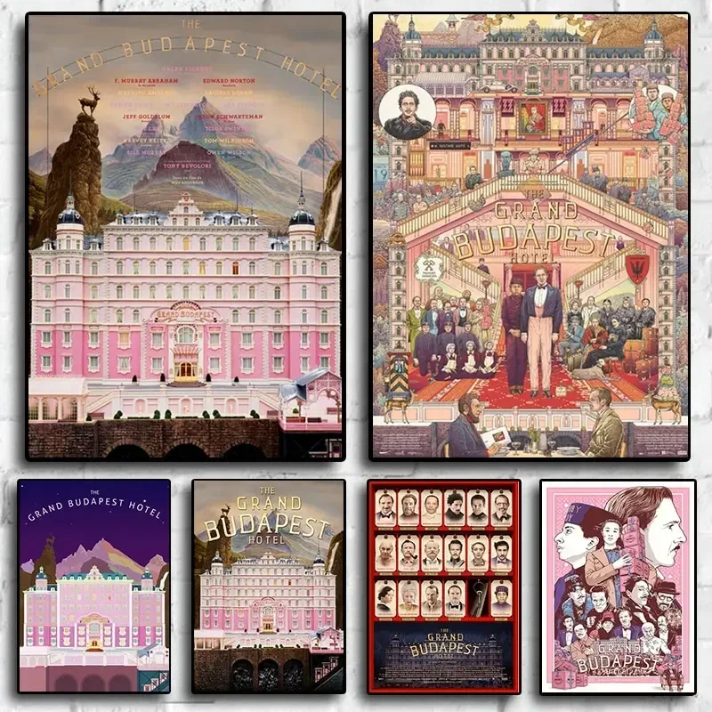 غرفة نوم جدار ديكور الفن الكلاسيكي قماش اللوحة لغرفة المعيشة فندق جراند بودابست ملصق الفيلم