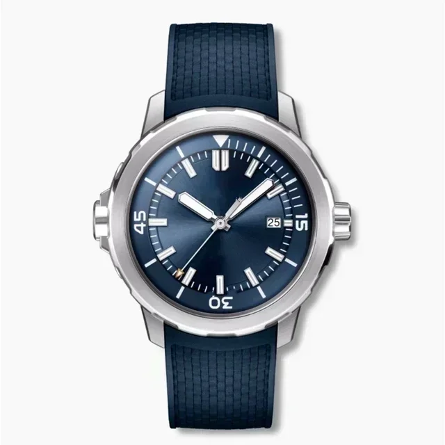 Top Qualität Männer Automatische Uhren Mechanische Uhren Edelstahl Armband Schwarz Blau Gummi Sport Armbanduhr Saphirglas