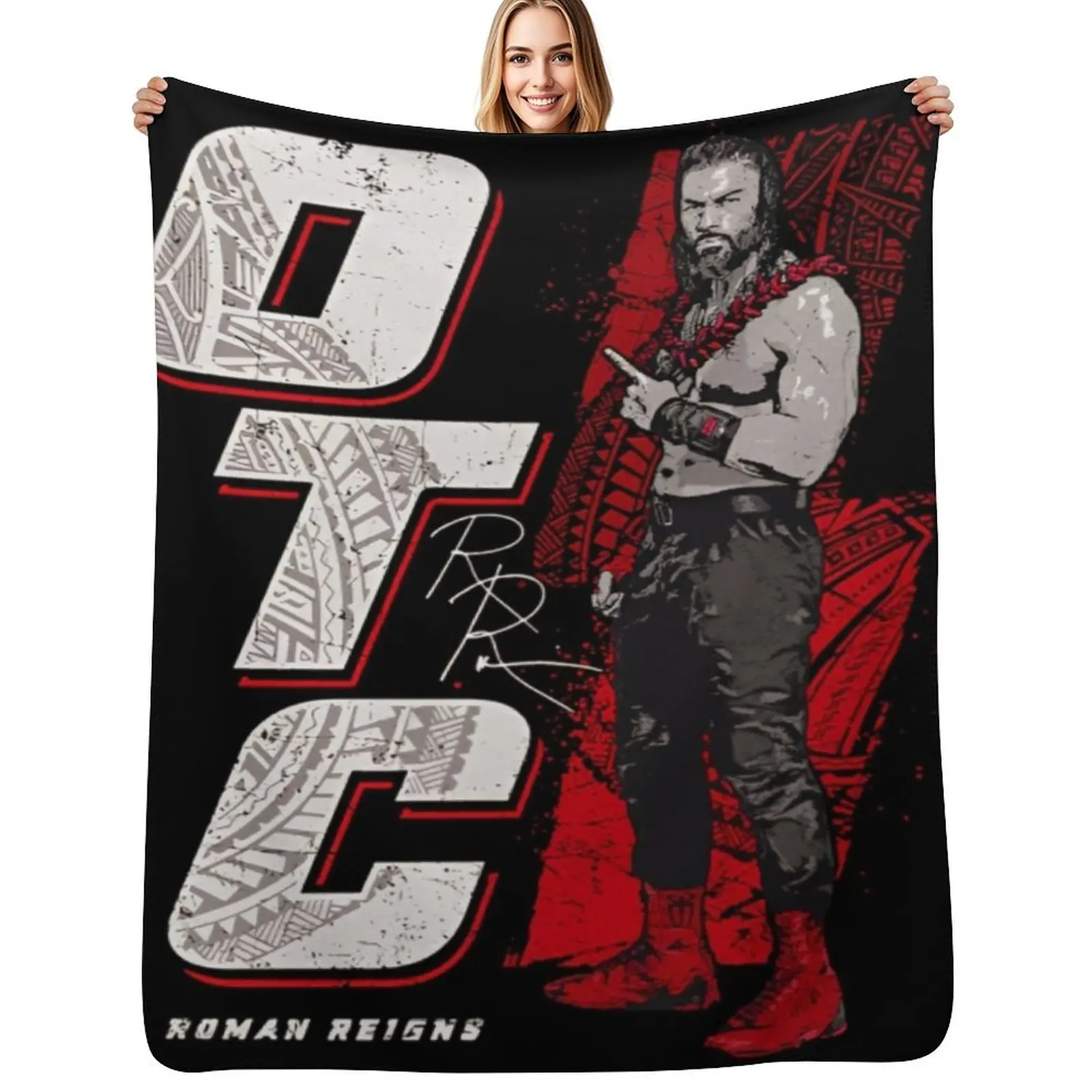 

Roman Reigns OTC Throw Blanket bed plaid Bed linens manga Sleeping Bag Blankets