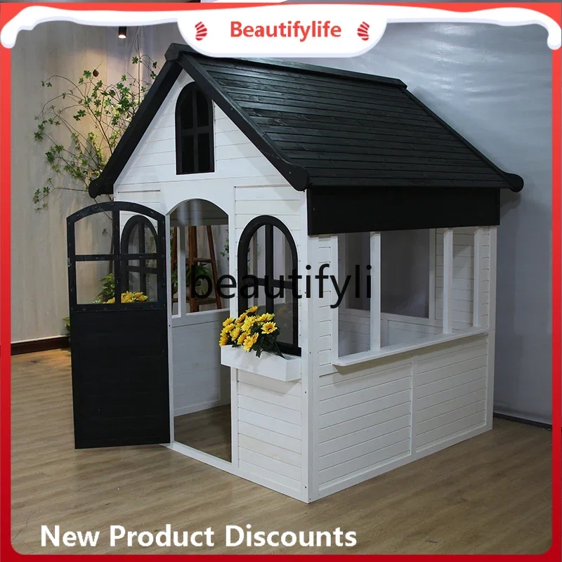 

ssK178 Kindergarten wooden small house assembly solid wood outdoor indoor mobile game toy wooden house tree house 1089