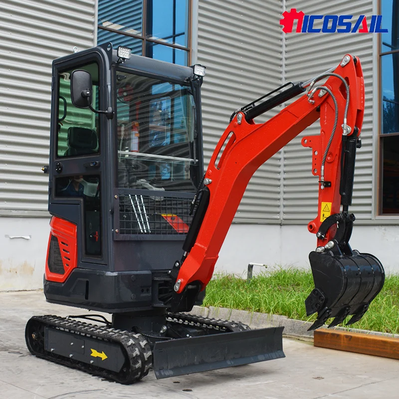 

Free Shipping Kubota Engine Micro Excavator Machine 1.8 Ton Home Small Digger 1 Ton 2 Tons New Nicosail Mini Excavators for Sale