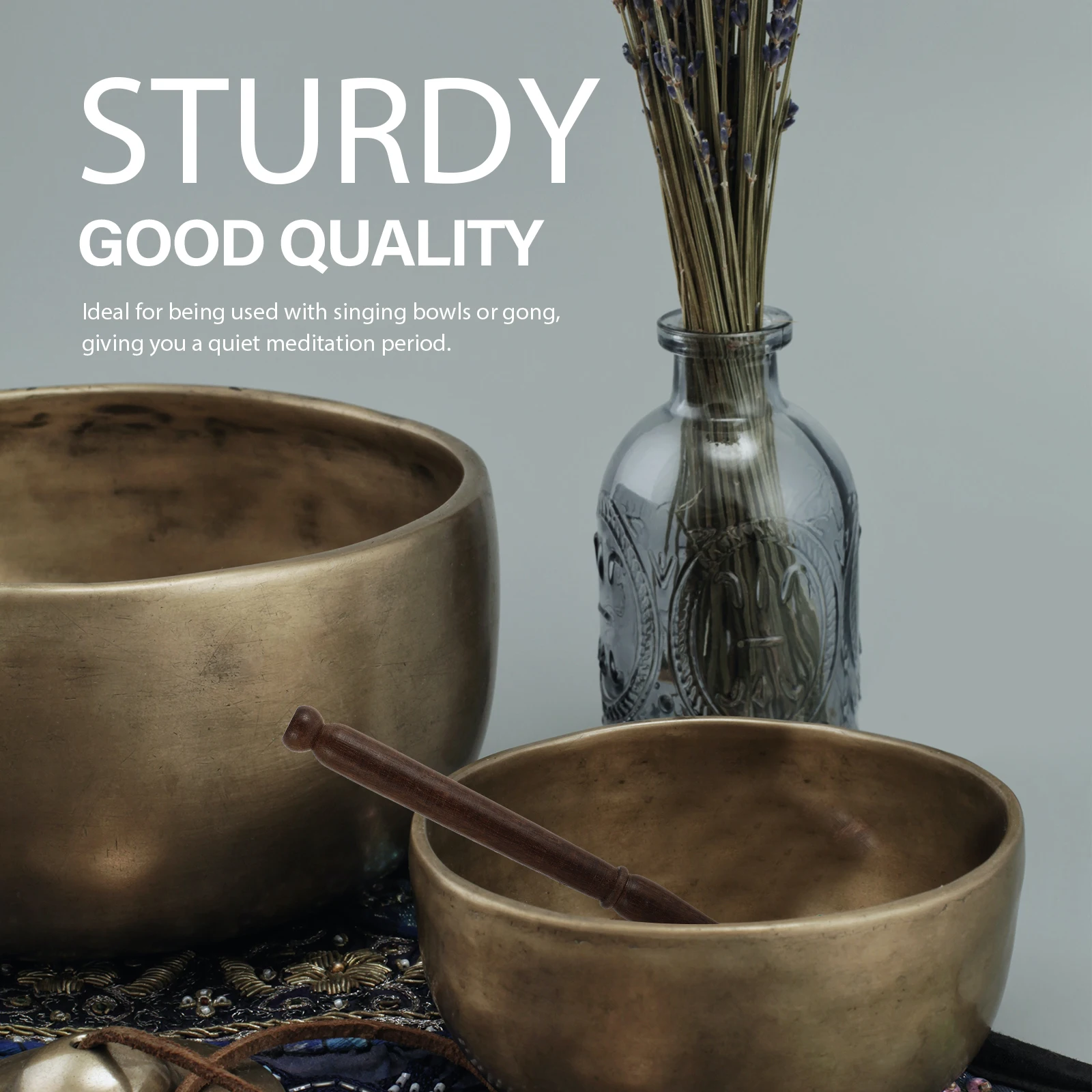 

Exquisite Sound Stick Singing Bowl Wood Mallet Meditation Yoga Class Percussion Instrument Accessory Durable Wooden Mallet Gong