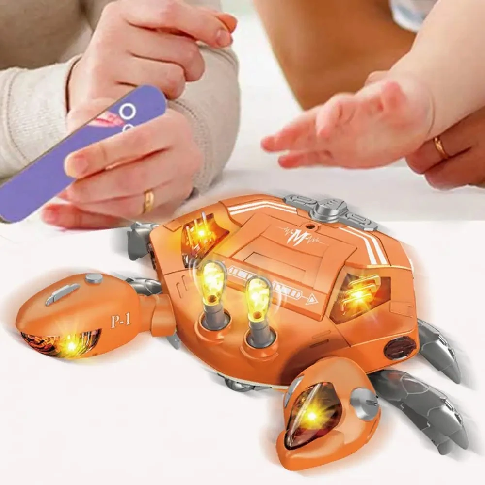 Novo caranguejo elétrico crawl brinquedos com luzes música caranguejo crianças interativo caranguejo mecânico engraçado andando dança brinquedos