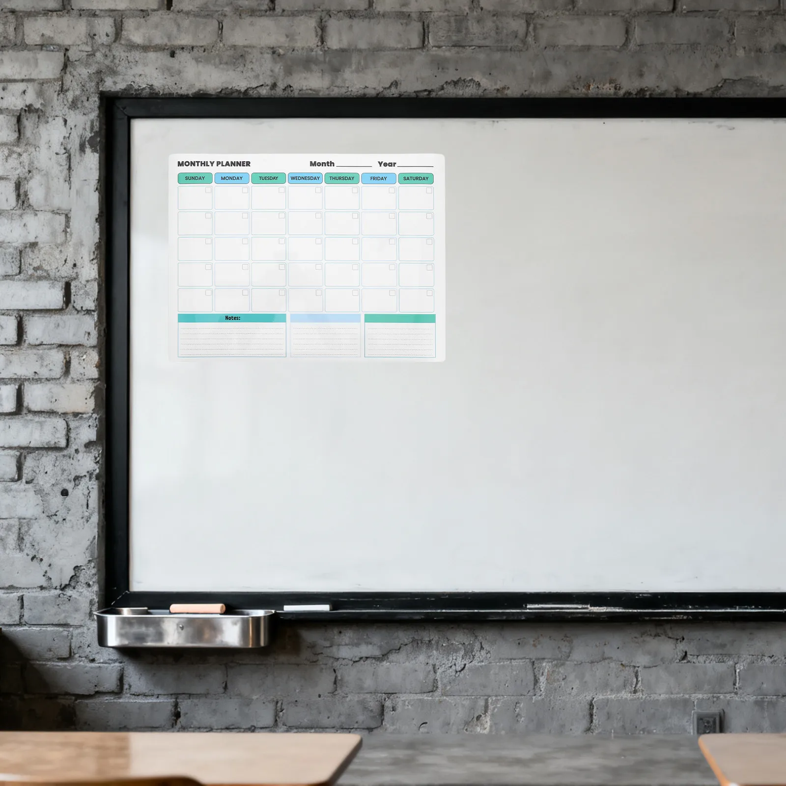 

Dry Erase Monthly Wall Calendar Planner Peel and Stick Reusable Whiteboard Sticker for Home Office School Kitchen Fridge Door