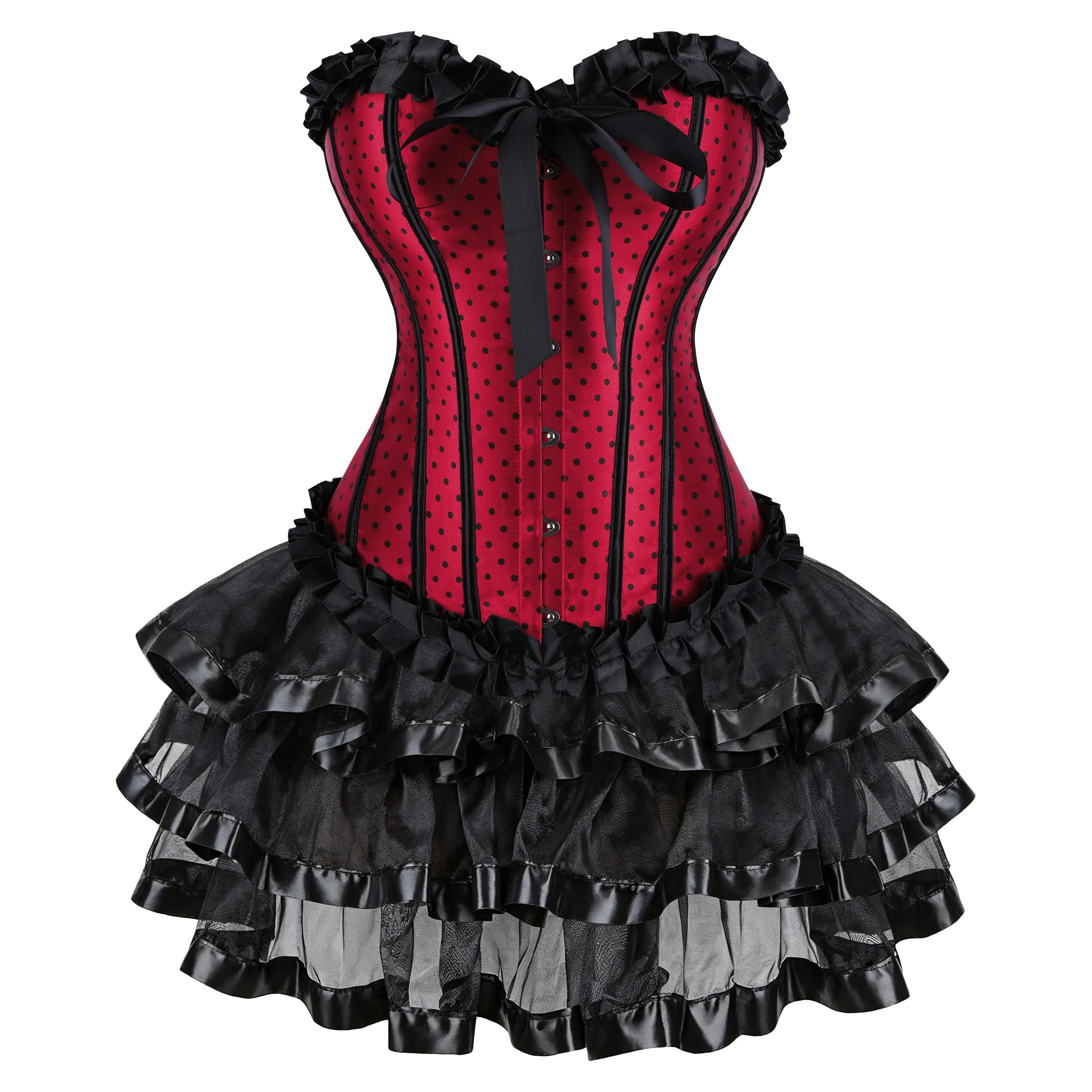 

﻿ Женское корсетное платье, корсет-бюстье, сексуальный готический корсет с бретелями, черный костюм для бурлеска