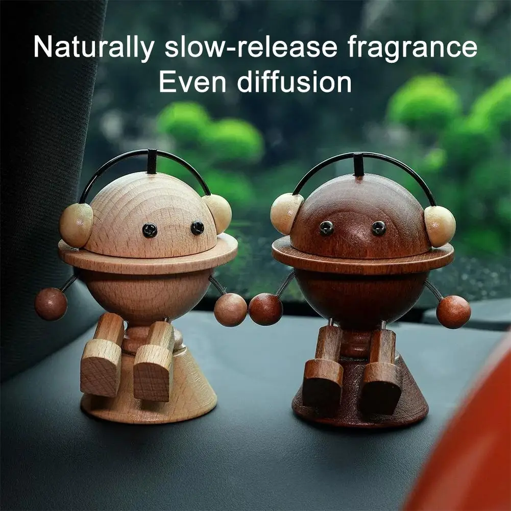 Hot Wobbly Woody Solid Wooden Car Air Freshener Movable Figurine Car Interior Decoration Desktop Ornament Ideal Gift For Friends