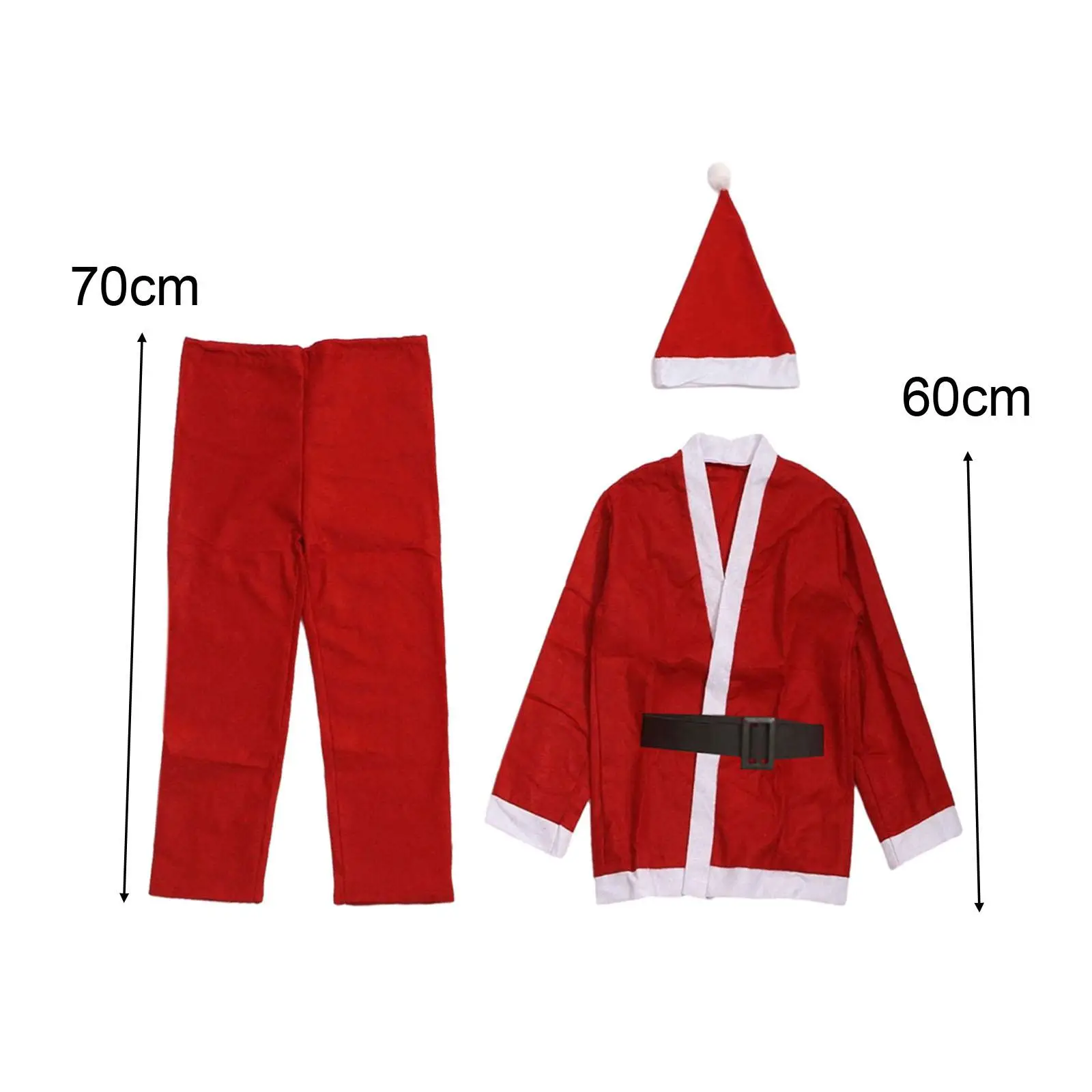 Costume de noël pour enfants, vêtements de père noël rouge avec chapeau et ceinture pour fête de vacances et spectacle sur scène