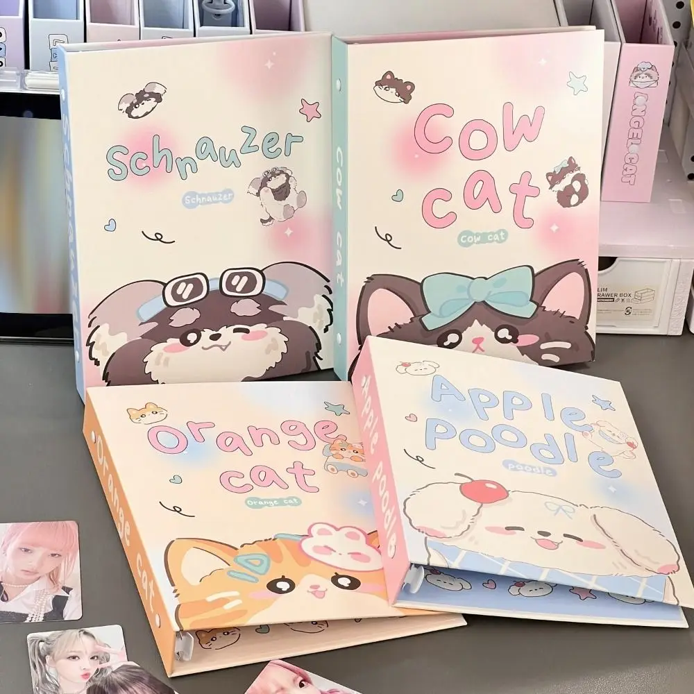 Kawaii A5 Kpop Idol Photo Album Loose-leaf School Stationery Binder Photocard Holder Puppy Photo Card Holder