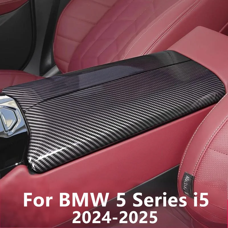 

Чехол на подлокотник автомобиля, накладка из углеродного волокна, декоративный чехол из АБС-кожи для BMW 5 серии i5 G60 2024-2025