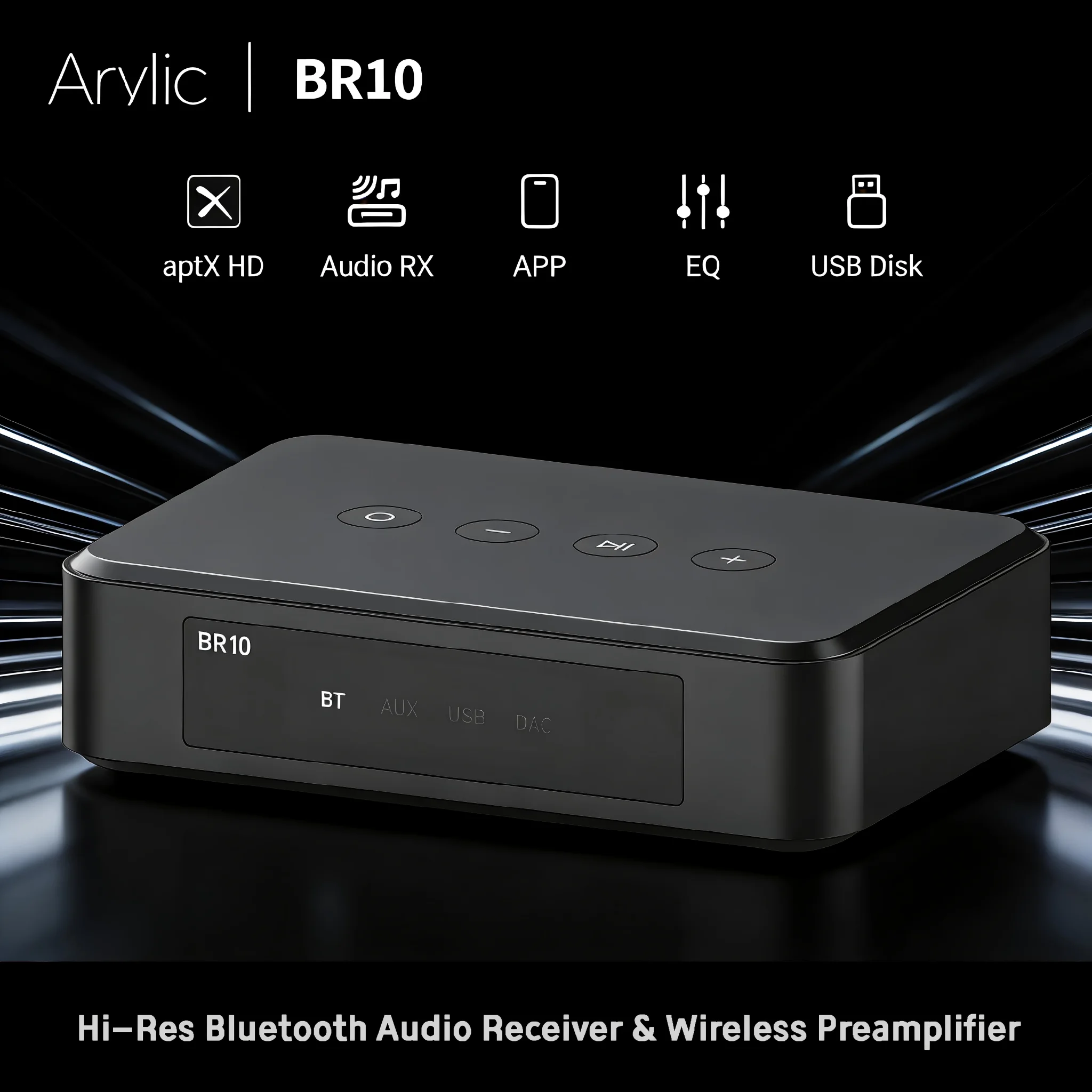 

Arylic BR10 Wireless Audio Video Receiver – HiFi Bluetooth 5.3 Music Adapter with BT/AUX/USB/DAC Inputs