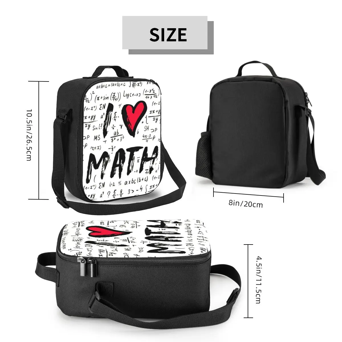 Benutzer definierte Mathematik Liebhaber Lunch Bag Frauen warm kühler isoliert Lunchbox für Schüler Schule