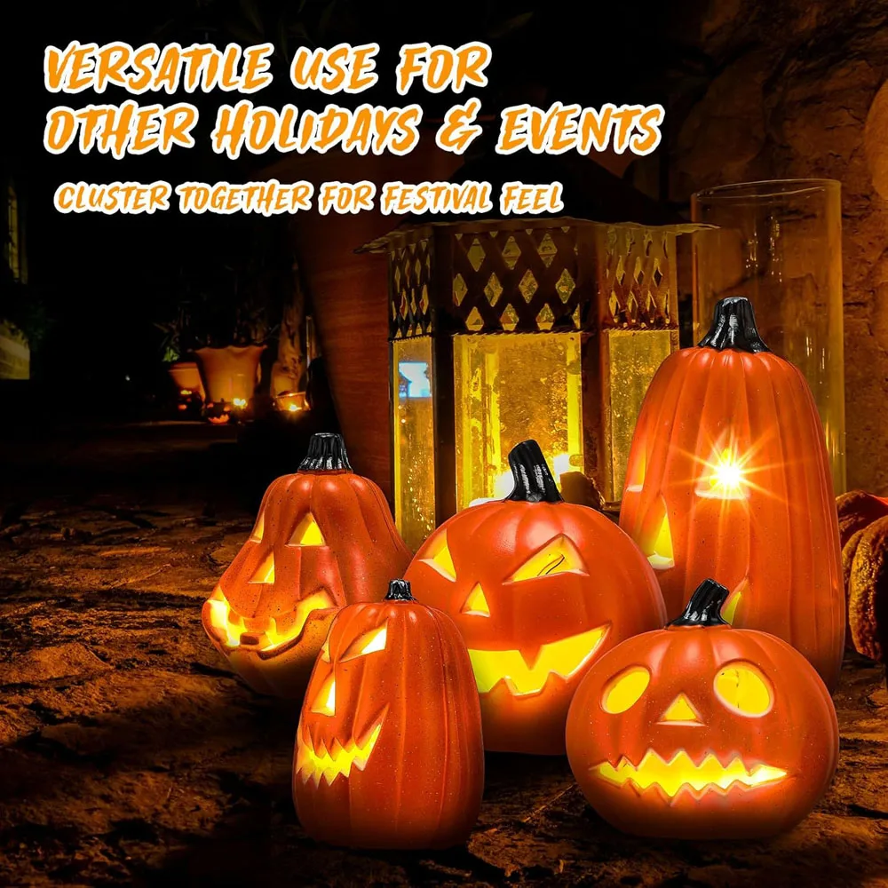 2025 abóbora de halloween led luz lanterna iluminando decoração para casa para festa de halloween decoração do quarto ao ar livre jardim abóbora lâmpada