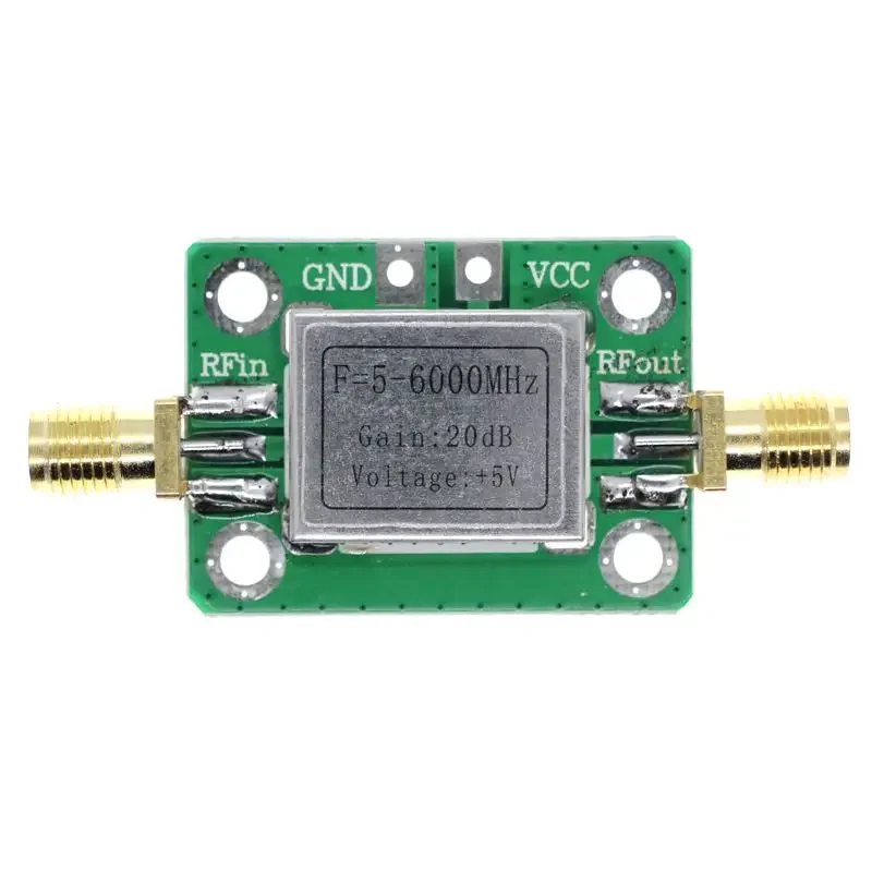 

1PCS 5-6000MHz RF Gain 20dB Gain Broadband Signal Power Amp Amplifier Board 5M-6GHz DC 5V 85mA Module Board