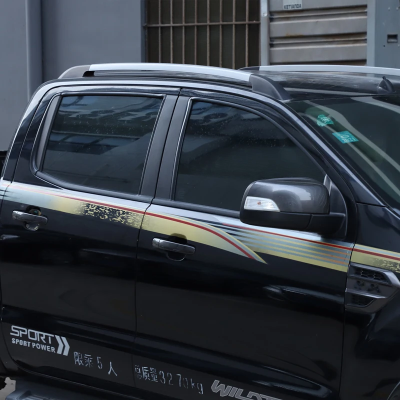 

Для Ford Ranger Wildtrak T6 T7 T8 2013-2021 ABS резиновые черные уплотнения для наружного ламинирования окна автомобиля, наклейки на отделку, автомобильные аксессуары