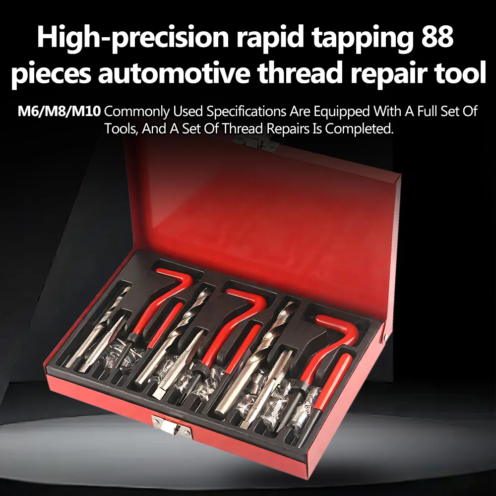 

88 Pieces of Auto Repair Tools Screwdrivers Screws Auto Repair Tools Engine Block Repair Thread Sets Vehicle Parts