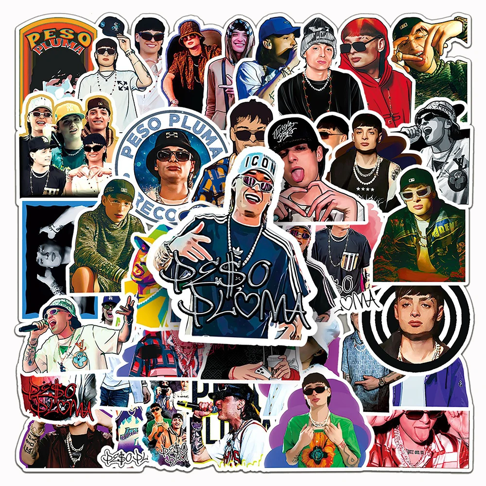 10/30/50pcs Cool Pop Peso Pluma Stickers Hot Singer Sticker for Laptop Skateboard Bike Notebook Waterproof Graffiti Decal Toys