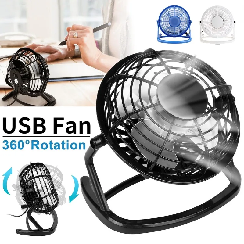 Portable Silent USB Fan Cooler for Laptop Notebook Desktop PC Ofiice Summer Cooling Fan 4 Blades Rotatable USB Mini Fans Socket