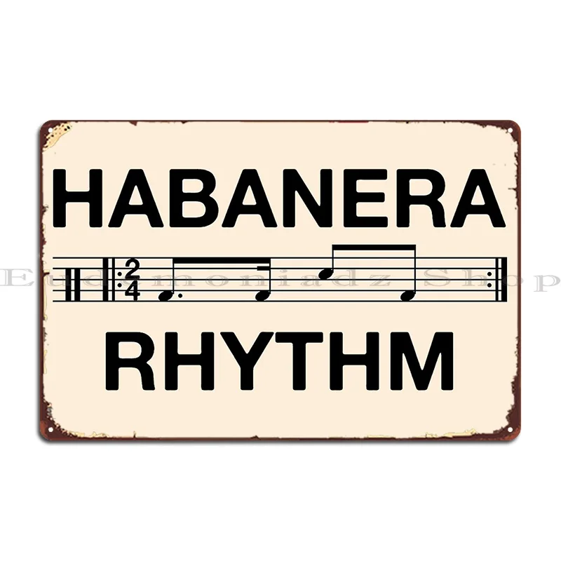 Habanera Rhythm Black Metal Sign Garage Garage Wall Plaque Wall Print Tin Sign Poster