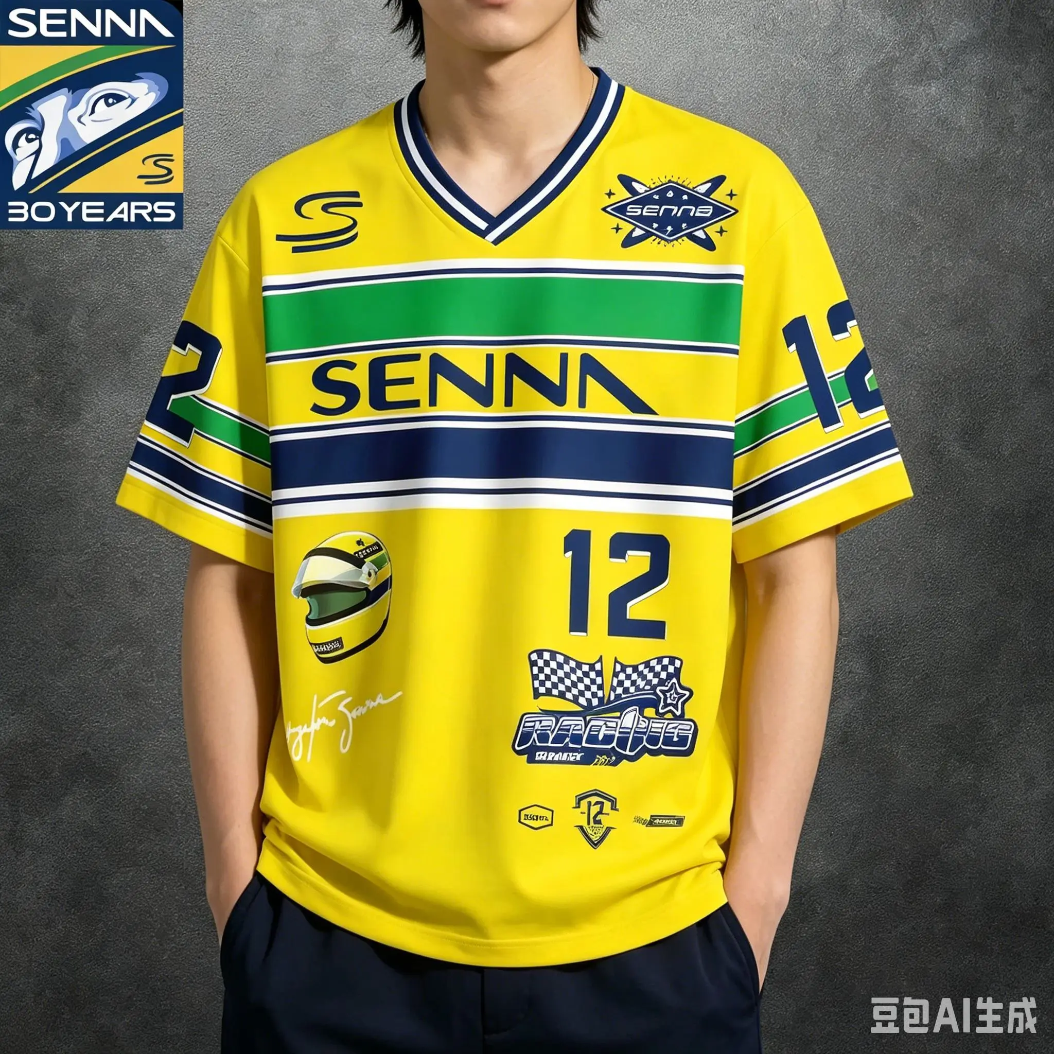 familia-ayrton-senna-camiseta-grafica-v-neck-de-manga-curta-para-adultos-secagem-rapida-respiravel-e-leve-para-fas-de-corrida-12-30-anos
