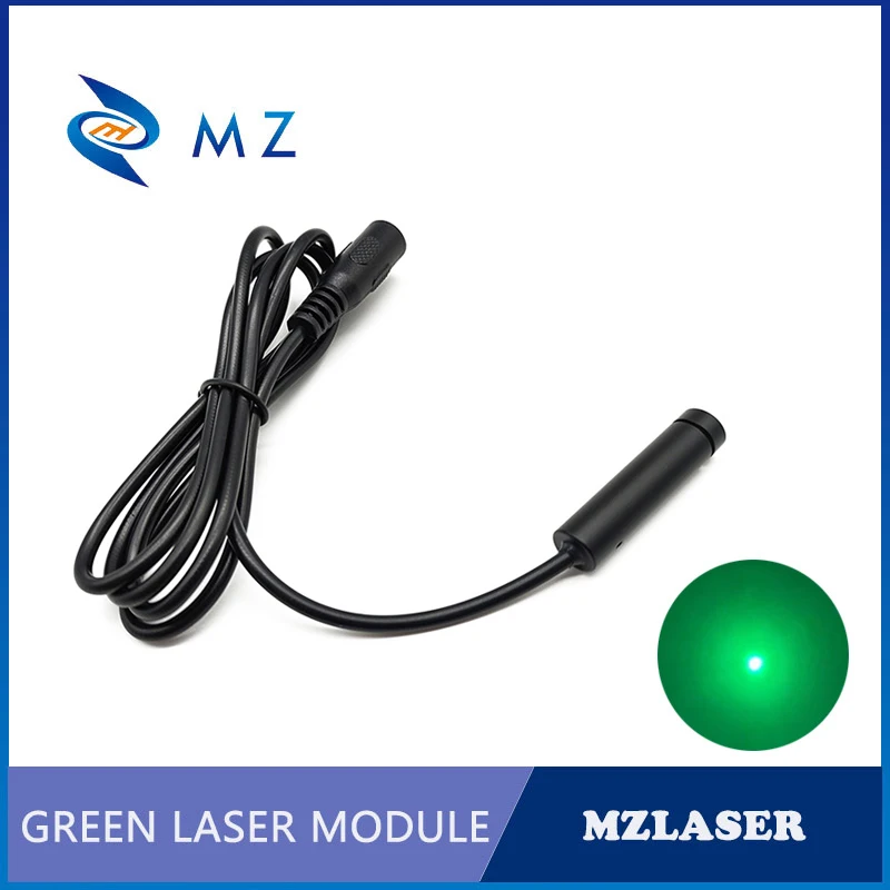 Modul Laser titik hijau, Laser titik industri D10mm 515nm 30mw dengan adaptor