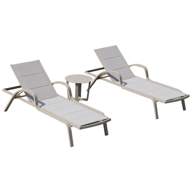 

Outdoor Leisure Bed Open-air Swimming Pool Lounger Waterproof Sunscreen Aluminum Alloy Beach Chair Outdoor Garden