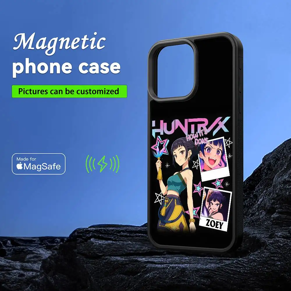 

Anime Kpop Demon Hunter Phone Case Magnetic For iPhone 16 15 14 13 12 11 Pro Max Plus Mini Magsafe Wireless Charging Cover