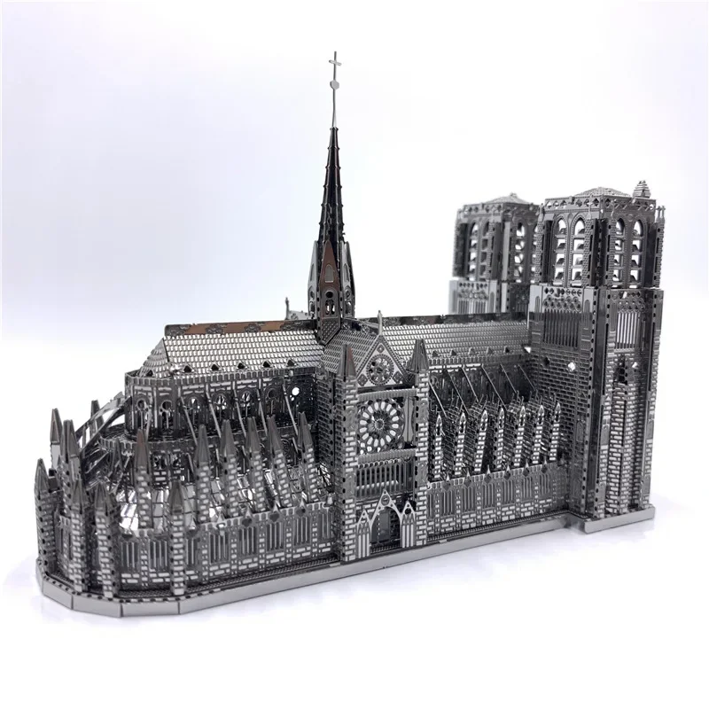 1 Set 3D Metal Puzzle High Quality Notre Dame De Paris Model Adult Difficult Building Diy Puzzles Toy Gift for Party Favors