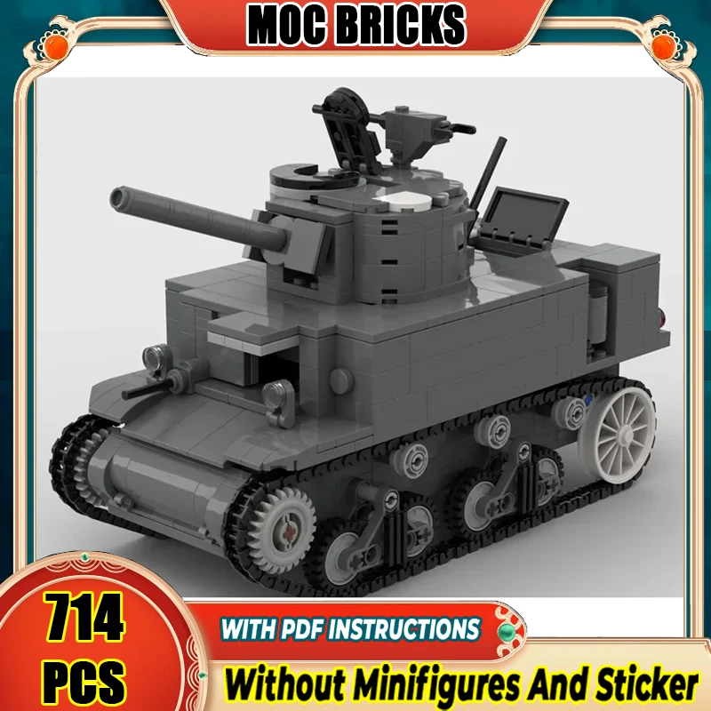 

Moc Building Bricks Военная модель M3A1 Extra Light TankTechnology Модульные вооруженные блоки Подарок Рождественская игрушка DIY Набор в сборе