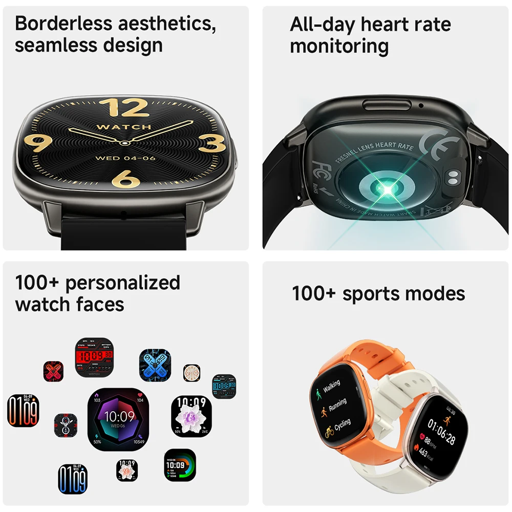 2026 New 1.73 Inch Ultrathin design 5.5mm Smart Watch Men Flashlight GPS Tracking BT Call NFC Heart Rate Sports Women Smartwatch - view 3