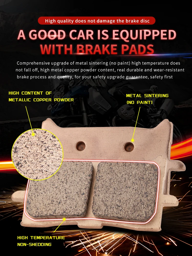 Mrrangt Motorcycle Metal sintering brake pad fit for HONDA CB400/500/650R/F/X CBR650/300 NC/XADV750S/700 CB650R XADV750 CBR650R