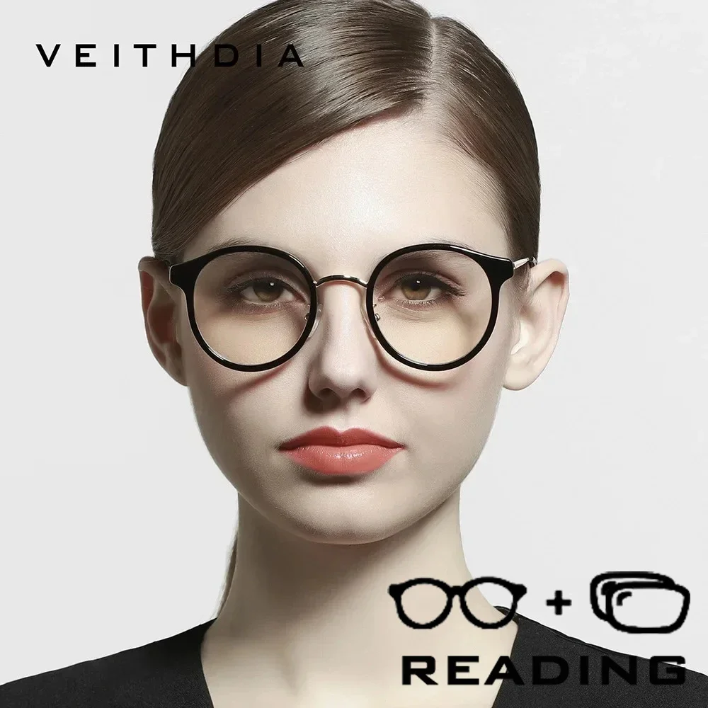 

VEITHDIA новые очки для чтения с защитой от синего луча, оправа из сплава нержавеющей стали, поликарбонатные линзы +1,00 +1,50 +2,00 +2,50 R1239
