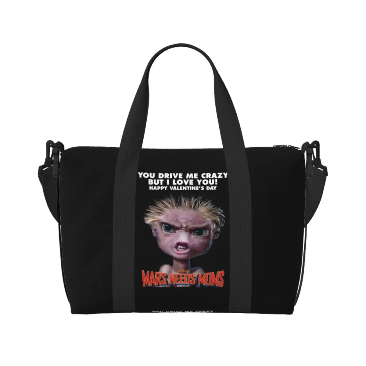 

Custom Mars Needs Moms Animated Science Fiction Adventure Tote Bag Women Large Capacity Gym Beach Travel Bags