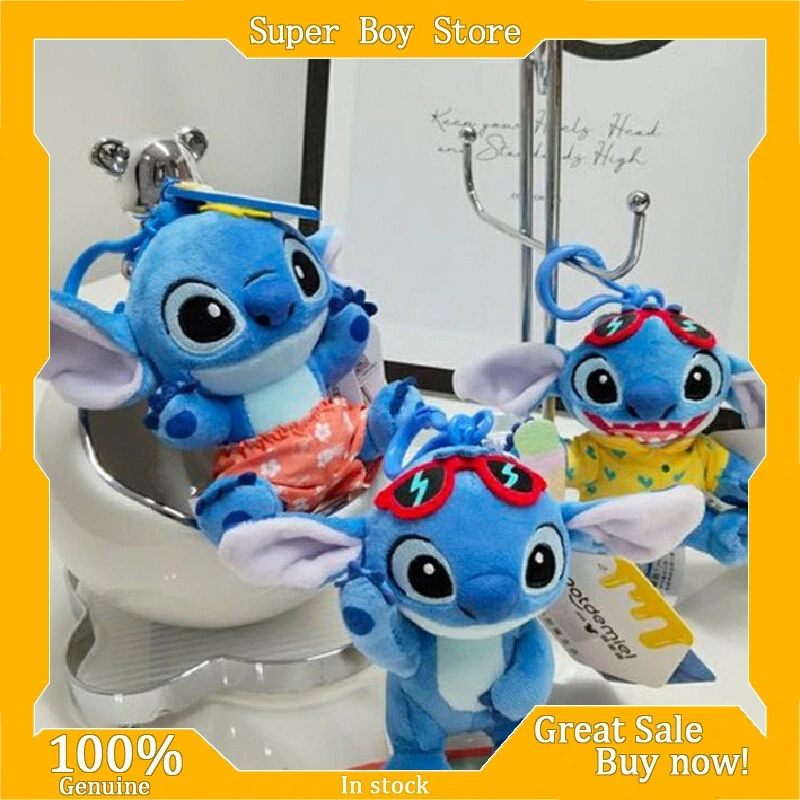 Portachiavi in peluche autentico Disney Kawaii Stitch Angie Portachiavi in peluche con angelo Stitch carino Portachiavi Kawaii Peluche Bambole Ciondolo Regalo per bambini