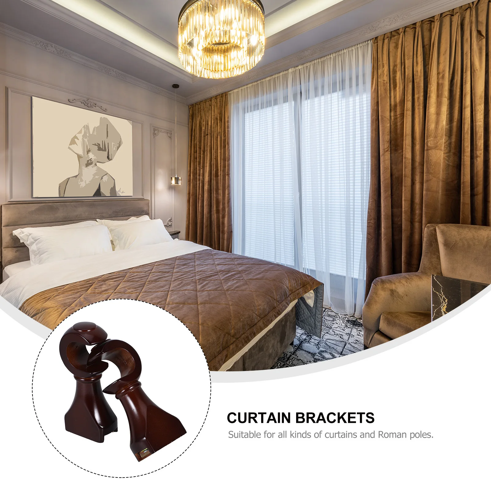 2 قطعة عمود الستارة بين قوسين الخشب الثقيلة دعم لغرفة المعيشة غرفة نوم المطبخ نافذة قضيب الستارة حامل الملحقات