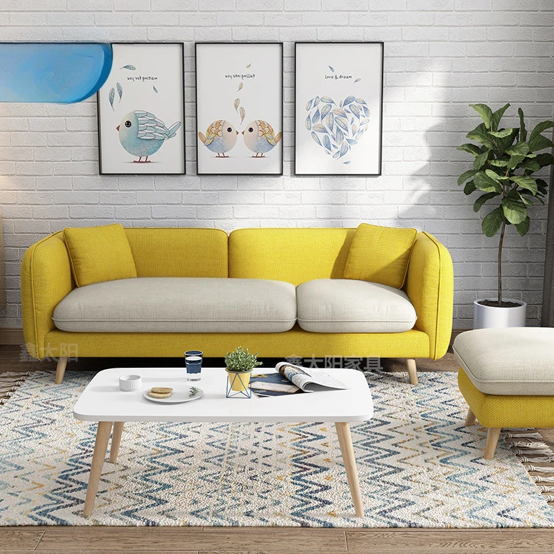 

Small apartment combination modern simple double triple living room store Nordic latex sofa