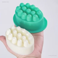 3Holes Massage Silicone Soap Mold New 2024 DIY Oval Candle Resin Cement Mould 3D Spa Massage Therapy Soap Making Tool Set Crafts
