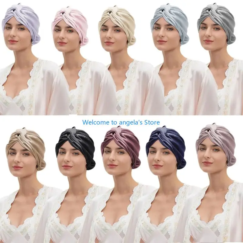 X4YC Soft And Smooth Silk Night Cap Sleep Hat Hair Wrap For Healthy Hair And Comfortable Sleep Hair Proections