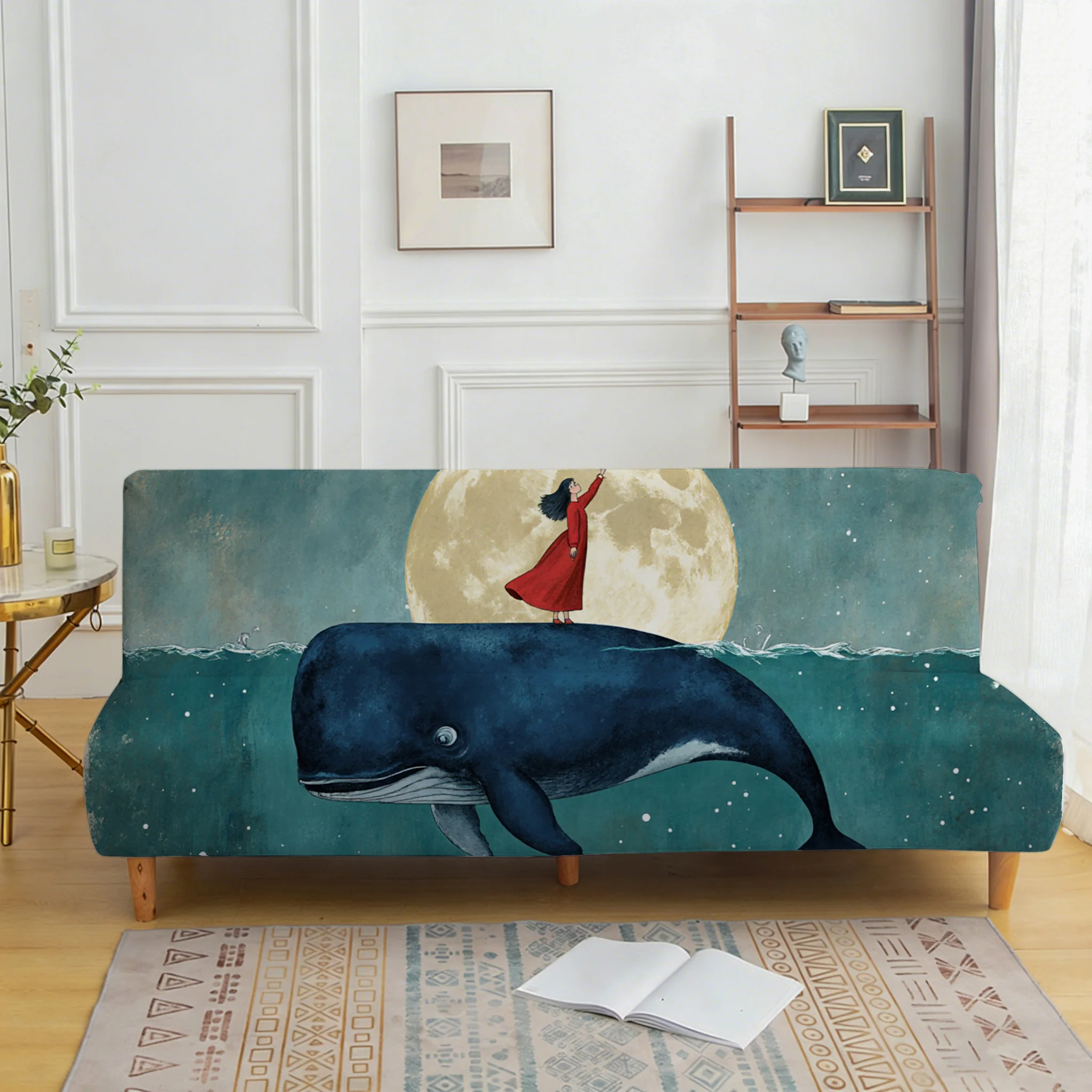 

Покрывало для дивана в гостиную, покрывало для дивана с изображением кита, универсальный пылезащитный чехол, можно стирать в машине.