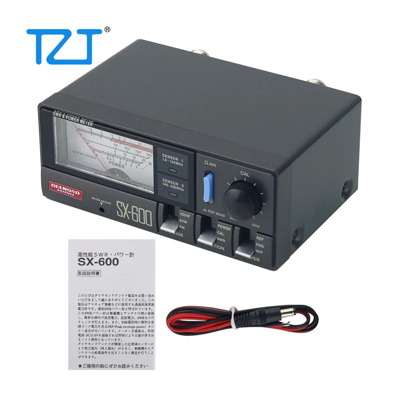 TZT SX-600 SWR Power Meter UV Dual Band Shortwave 5W 50W 200W Standing Wave Meter for Diamond Antenna