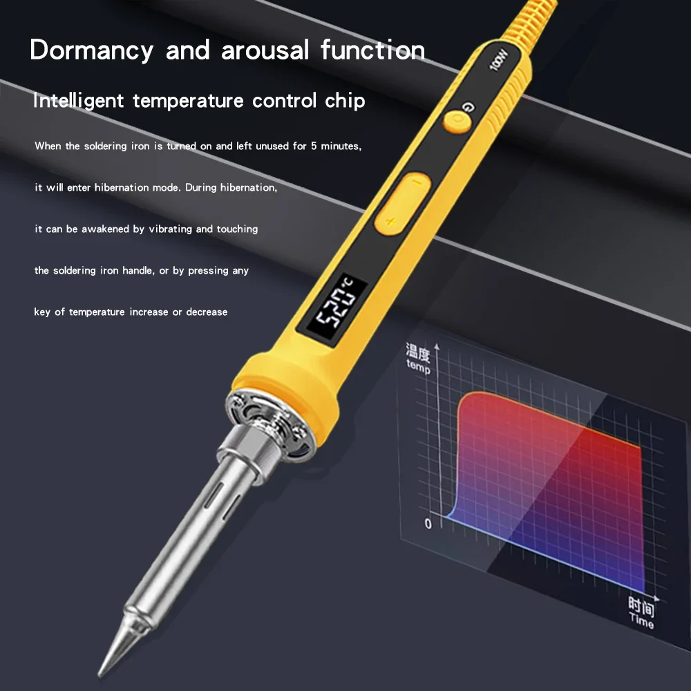 Imagem -02 - Led Digital Kit Ferro de Solda Elétrico Ferramentas de Solda Pontas de Solda de Fluxo Estação de Retrabalho Temperatura Ajustável 100w