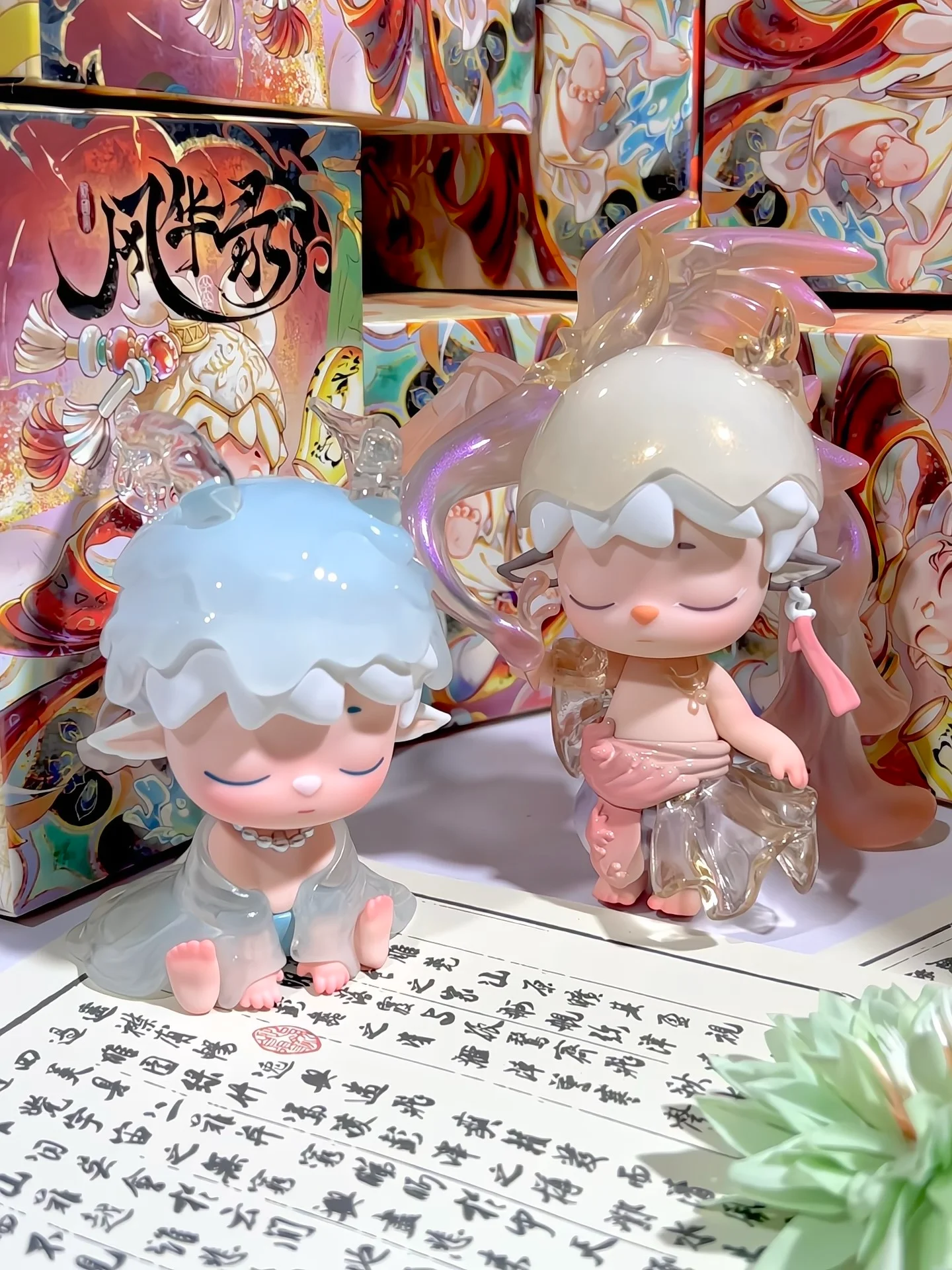 Heyone Mimi Fenghua Lu ใหม่สไตล์แห่งชาติ Series กล่องตาบอด Holy Angel Halo สาวเดสก์ท็อปเครื่องประดับ Handmade ลึกลับกล่องของขวัญ