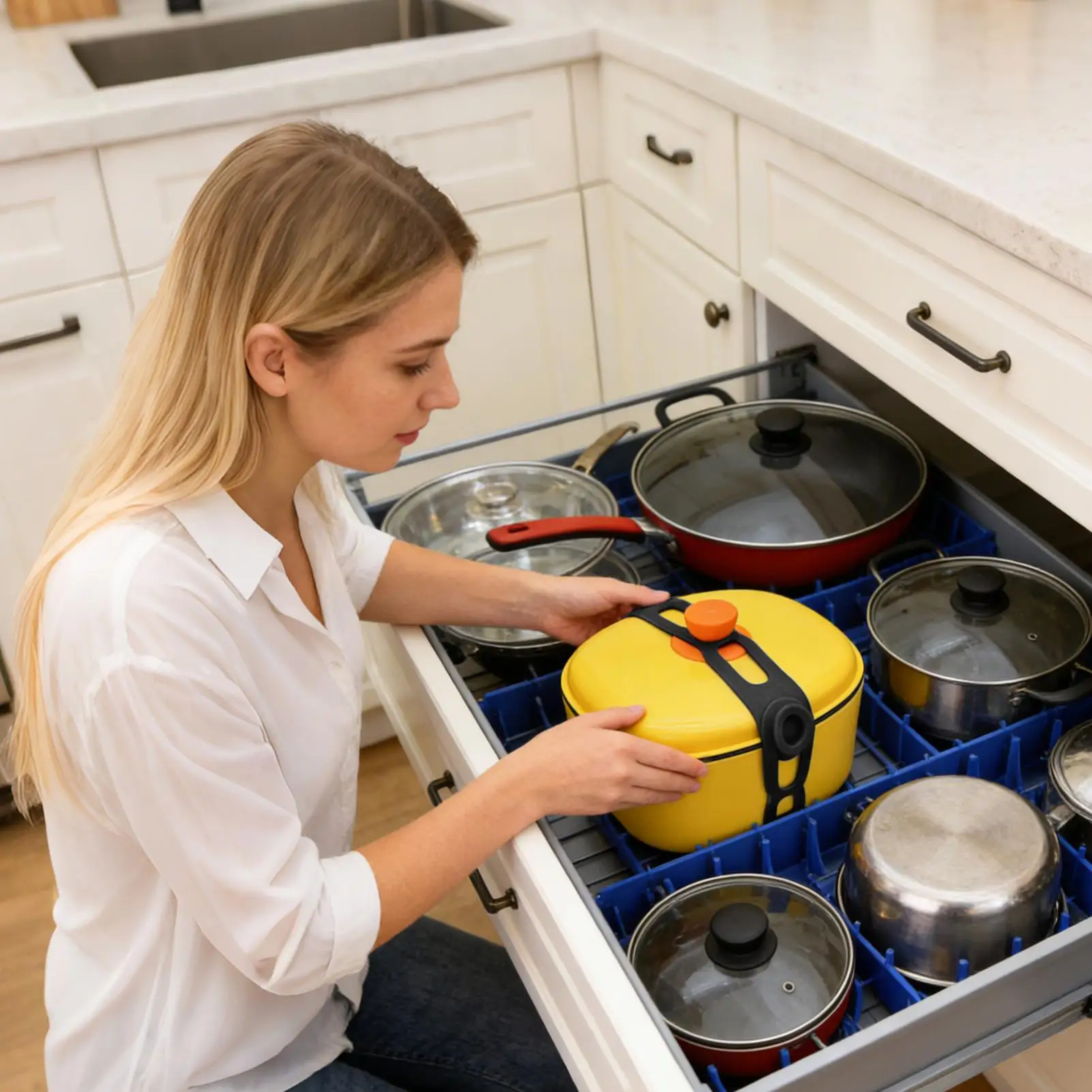 Silicone Pot Lid Strap Reusable Elastic Tie Silicone multi-functional Self-locking Lid Securing Strap For Kitchen Food Storage