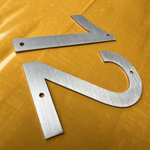 Nhà bằng thép không gỉ nổi, tín hiệu địa chỉ bên ngoài, tấm cửa kim loại, số vườn hiện đại lớn, hộp thư 0-9, 5in 12 Số cửa bán hàng chính - 7